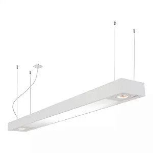 Pendente Tropical Slim 150x900x85mm com Cabo Cristal, T8 LED e MR16 – Iluminação Linear Suspensa 4716-90FDC