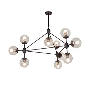 Pendente Sansão Ø900x550x1000mm com 10 Soquetes E27 G45 – Iluminação Decorativa de Impacto 16290-10