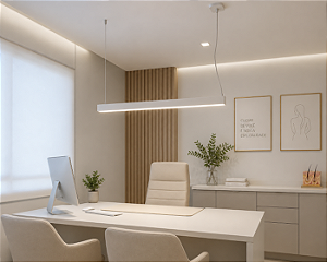 Pendente Régua Nazca 1000mm Iluminação Indireta com Fita de LED – Design Linear Sofisticado 16364-100