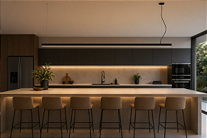Pendente Régua Polo 2500mm Iluminação Direta com Fita de LED – Design Linear Minimalista 16365-250