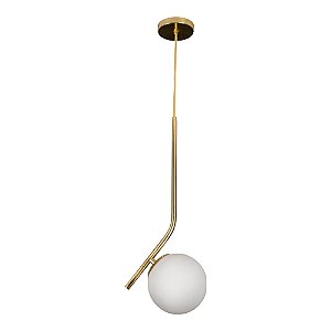 Pendente Angular com Globo Ø200mm para E27 – Iluminação Decorativa Moderna 16461-1