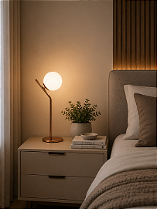 Abajur Angular com Globo Ø140mm para E27 G45 – Iluminação Decorativa Moderna 16462-14