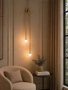 Arandela Pêndulo com Tubo Ø22mm e 2 Soquetes G9 – Iluminação Decorativa Vertical 16495-151
