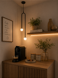 Plafon Pêndulo com Tubo Ø22mm e 2 Soquetes G9 – Iluminação Decorativa Vertical 16497-150