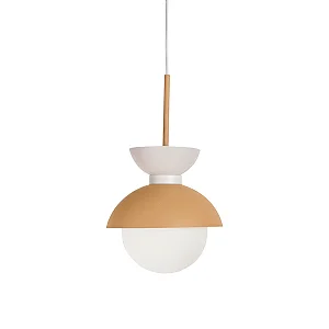 Pendente Bibelô Globo Ø200 com Anel Branco Ø240x260mm para Lâmpada E27 16707-24B