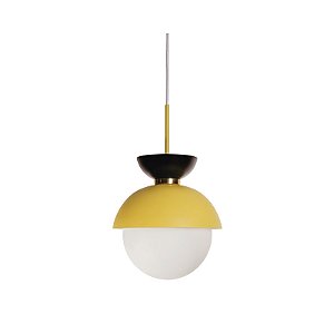 Pendente Bibelô Globo Ø140 com Anel Dourado Ø190x200mm para Lâmpada E27 G45 16707-19D