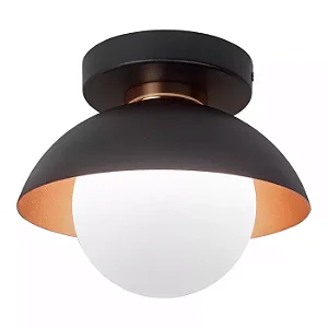 Plafon Bibelô Globo Ø140 com Anel Cobre Ø225x180mm para Lâmpada E27 16706-24C