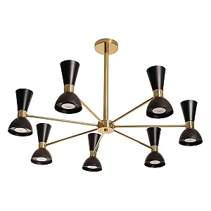 Pendente Spina Usina Design Luz Direta e Indireta Ø740x515mm 14 Lâmpadas MR16 16755-14