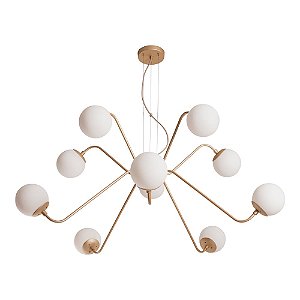 Pendente Carrossel Usina Design com Globos Ø140 Ø940x385mm 10 Lâmpadas E27 G45 16767-10