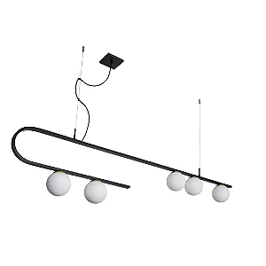 Pendente Dama Usina Design Canopla Central 120x1500x305mm 5 Lâmpadas G9 16805-5