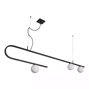 Pendente Dama Usina Design Chumbador e Canopla Flutuante 120x1200x305mm 3 Lâmpadas G9 16806-3
