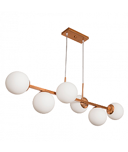 Pendente Mousse Usina Design Globo Ø140 Fio Cristal Canopla Central 306x1020x218mm 6 Lâmpadas E27 G45 16820-6