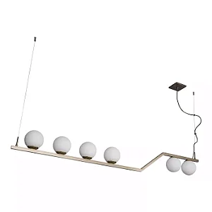 Pendente Zig Usina Design 120x1450x180mm 6 Lâmpadas G9 16830-6