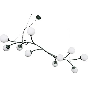 Pendente Zuca Usina Design Cabo de Aço e Rayon 690x1500x320mm 10 Lâmpadas G9 16856-10