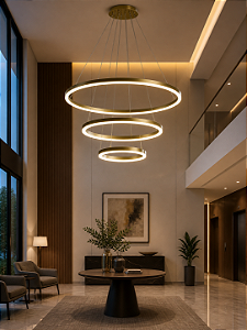 Pendente Volta 360° Usina Design 3 Aros Iluminação Interna Ø520/Ø750/Ø960 LED 16870-3