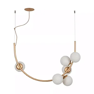 Pendente Astral Usina Design Cabo de Aço e Rayon 6 Globos G9 16942-6