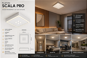 Plafon Scala Pro Usina Design LED 16,4W 3000K 870lm Bivolt 19235-23LED3