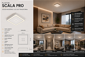 Plafon Scala Pro Usina Design LED 16,4W 4000K 920lm Bivolt 19235-23LED4
