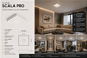 Plafon Scala Pro Usina Design LED 24,4W 3000K 1305lm Bivolt 19235-30LED3