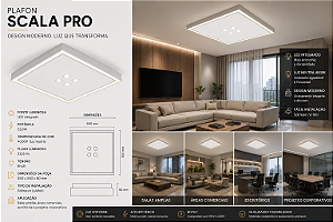 Plafon Scala Pro Usina Design LED 52,8W 4000K 3326lm Bivolt 19235-55LED4