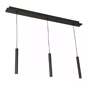 Plafon Pegasus Usina Design com 3 Pendentes Palito 160mm LED 80W 3000K 10400lm Bivolt 19501-153LED3