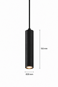 Pendente Palito Usina Design LED 3W 3000K Bivolt 155mm com Canopla Ø110mm 19650-20LED3