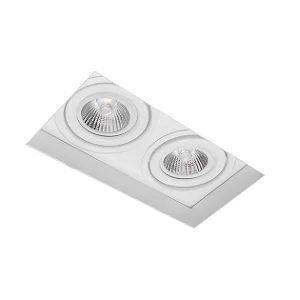 Embutido no Frame Grid Usina Design Retangular com 2 Focos para Lâmpada AR111 NF354-2P