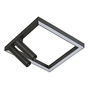 Plafon Arandela Usina Design com LED Integrado e 2 Spots Beer Quadrado Fixo 3000K 19576-52LED3