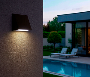 Arandela Finn LED 9W 3000K IP43 200x57x108mm Bivolt – Usina Design 19860-20LED3