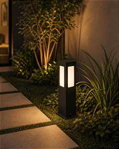 Poste Jardim Alberino E27 500mm Tubo Quadrado 90mm – Usina Design 5510-50