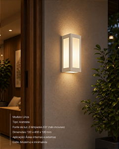 Arandela Lírios E27 120x200x100mm – Usina Design 5041-1