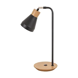 Abajur de Mesa Madelustre Bruna 42cm Castanho com Metal Preto E27 3061CT
