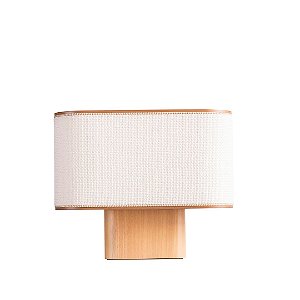 Abajur de Mesa Madelustre Elíptico 46x38cm Square MDF Madeira E27