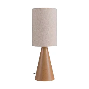 Abajur de Mesa Madelustre Esbelto Ø20x58cm Linho Madeira E27 3341
