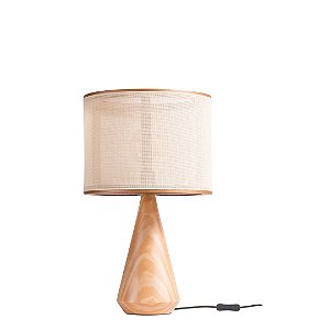 Abajur de Mesa Madelustre Garabe Cônico Square MDF Madeira E27 3196CT