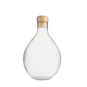 Abajur de Mesa Madelustre Garrafão Grande Ø40x60cm Cristal Liso Castanho