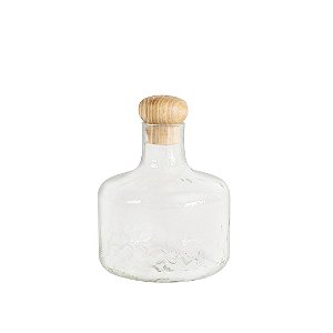 Abajur de Mesa Madelustre Garrafão Pequeno Cilindro Ø27x30cm Cristal Liso Castanho 3345-88