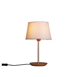 Abajur de Mesa Madelustre Slim Ø30x52cm Linho Madeira Metal E27 3040