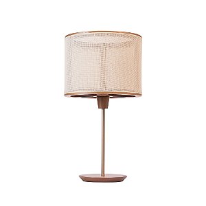 Abajur de Mesa Madelustre Slim Ø32x57cm Tela Sintética Madeira Metal E27 3040-87