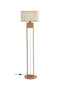 Coluna Elíptico Madelustre 46x169cm Tela Sintética Madeira E27