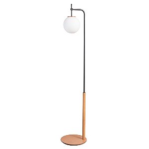 Coluna Luminária de Piso Madelustre Esphera 1,70m com Globo Leitoso Ø20cm 3051-64