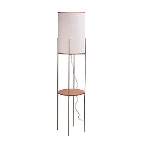 Coluna Luminária de Piso Madelustre Serena 1,50m com Cúpula MDF Square 3442CH-93