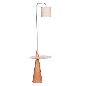 Coluna Luminária de Piso Madelustre Stella Cristal 1,67m com Mesa de Vidro 3298CT-