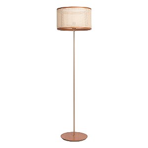 Coluna Slim Madelustre Ø42x160cm Tela Sintética Madeira Metal E27 3042-87