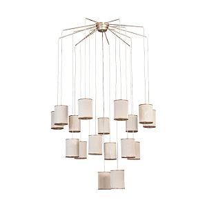 Lustre Madelustre Apollo Nature Ø120cm Tela Sintética 18xE27 Castanho Dourado 3335