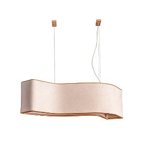 Lustre Pendente Copa Madelustre 142cm Bouclé Natural Madeira Natural 6x E27 3420NA-88