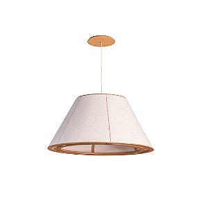 Pendente Catedral Rio Madelustre 60cm Linho Robust Madeira Natural E27 3415NA-92