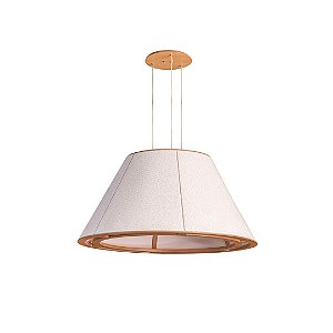 Pendente Catedral Rio Madelustre 90cm Linho Robust Madeira Natural 3x E27 3416NA-92