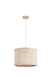Pendente Madelustre Apollo Nature Ø40x28cm Tela Sintética E27 Castanho Dourado 3331