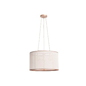 Pendente Madelustre Apollo Nature Ø53x32cm Tela Sintética E27 Castanho Dourado 3348